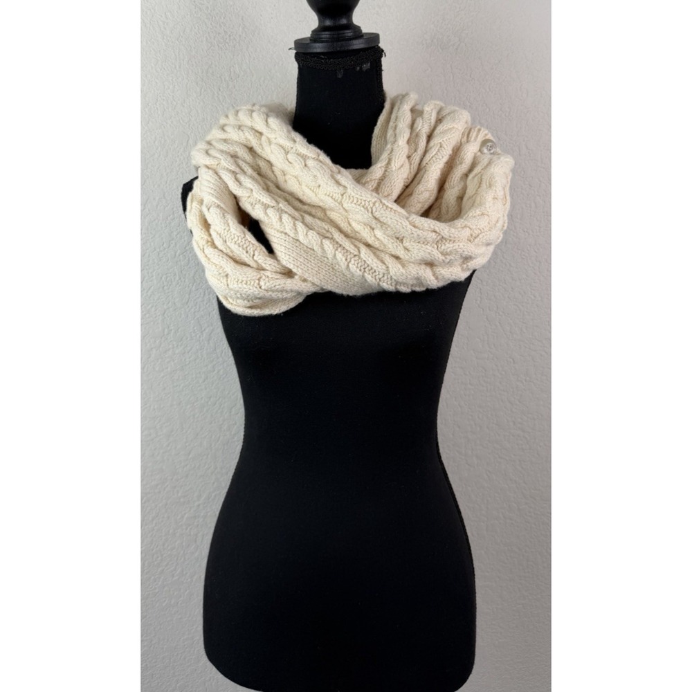 Fisherman Out of Ireland Wrap Crossover Cable Knit Wool Cashmere Boho Cozy